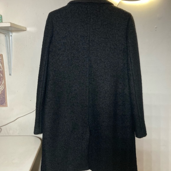 Black wool top coat Marc NY wool bucle style like new size small (2) - Picture 4 of 7
